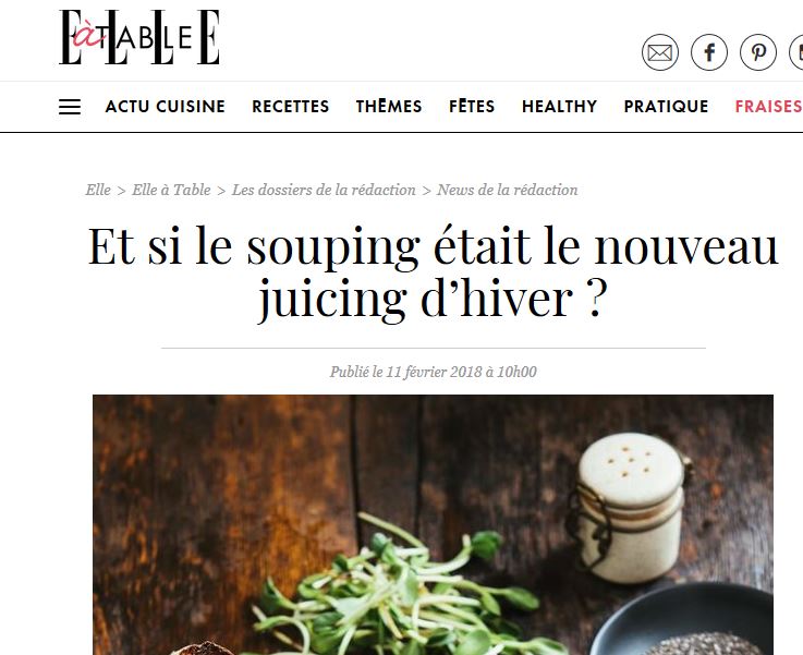le souping sur Elle à Table