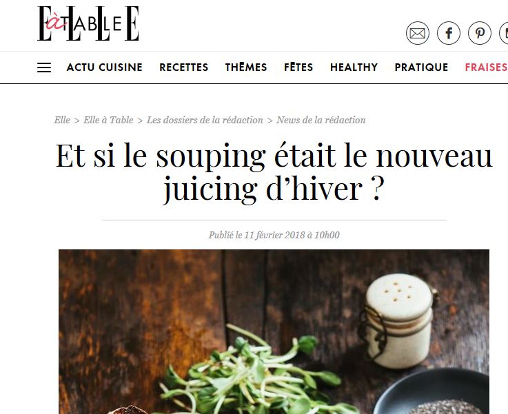 le souping sur Elle à Table